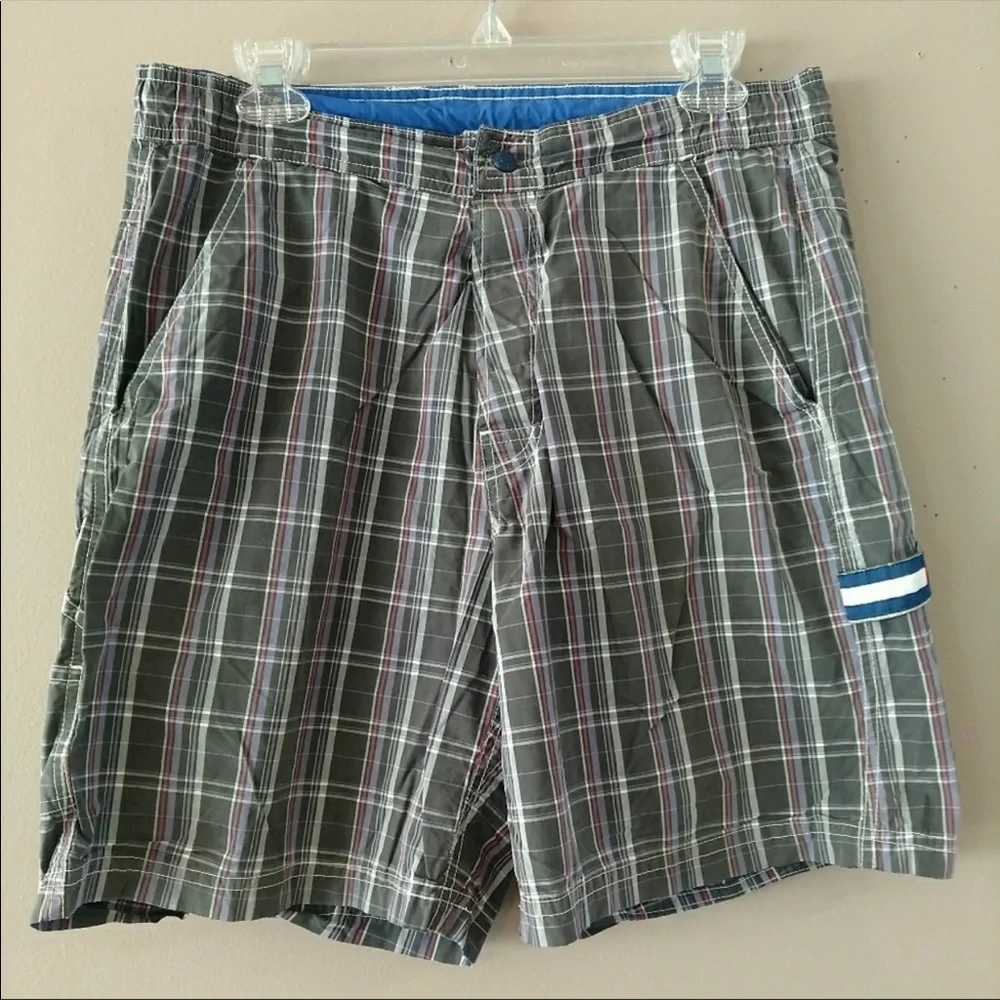 Tommy Hilfiger Gray Plaid Swim Trunks